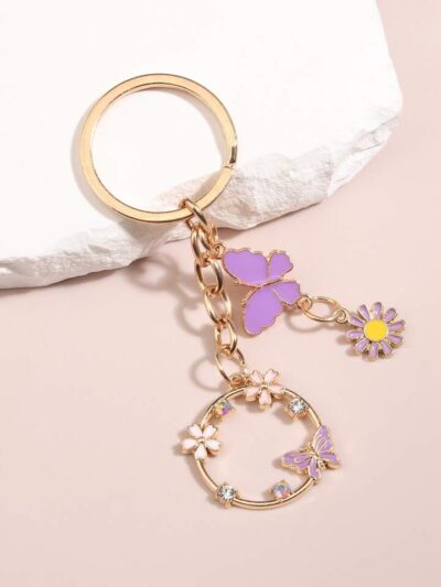 Purple Butterfly Key Tag