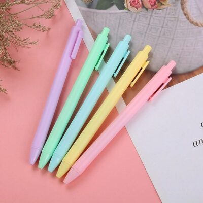 Multicoloured Pastel Shades Pen Set 5pcs (Black Ink)
