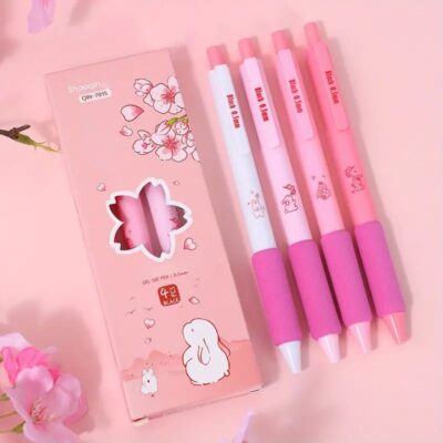 Pink Mechanical Pen Set 4Pcs (Black Ink)