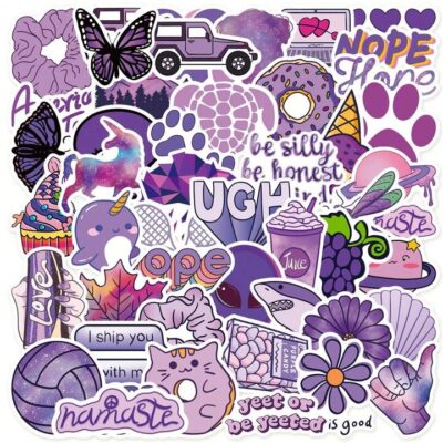 Purple Stickers (Waterproof) 10pcs