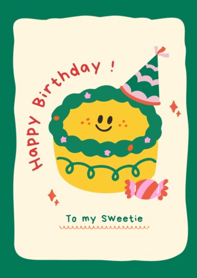 Happy Birthday Card with Cake