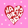 Happy Birthday Card with Hearts