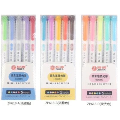 Pastel colour double-headed highlighter pen