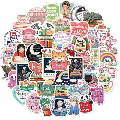 sg-11134201-7raux-mab1fry3ns7e42 10 Pcs Funny Reading Books Stickers