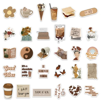 10PCS Vintage Aesthetic Stickers