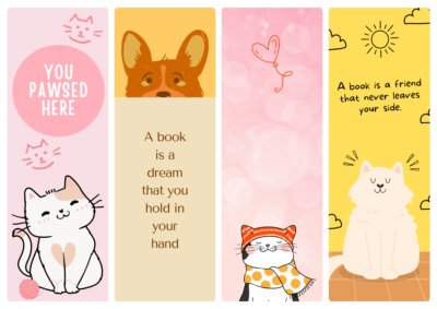 Cute Animals Collection of 4 Bookmarks
