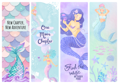 Magical Mermaids Collection of 4 Bookmarks