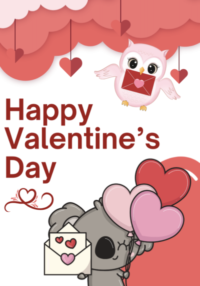 Koala valentine's day card