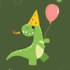 Customized Happy Birthday Card (Dinosaur)