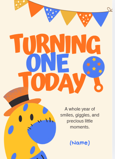 Customized Happy Birthday Card (Giraffe)