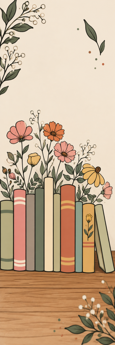 Books and Flowers Bookmark